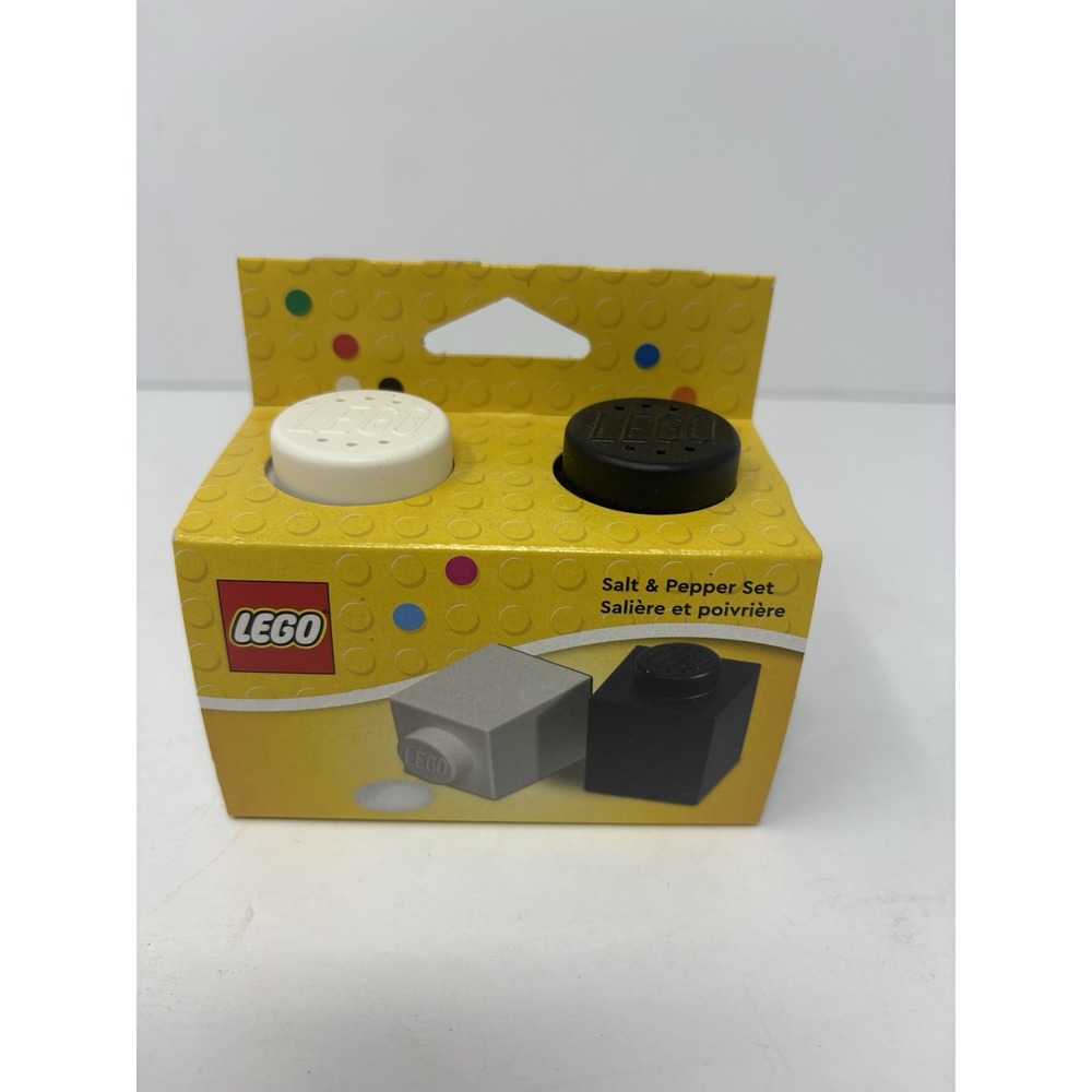 Lego Salt and Pepper Shaker Set (Black and White Blocks) 850705- Brand New